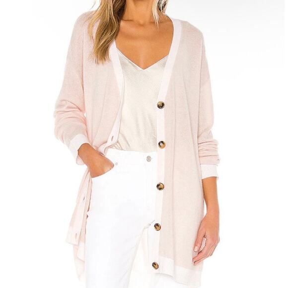 Women’s ATM Oversized Cardigan Cashmere Blend in Fragrance Pink, Size M, EUC - Picture 1 of 5
